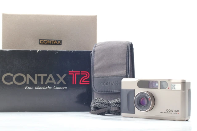 [NEAR MINT in Box] Contax T2 Data back 35mm Point & Shoot Film Camera From Japan