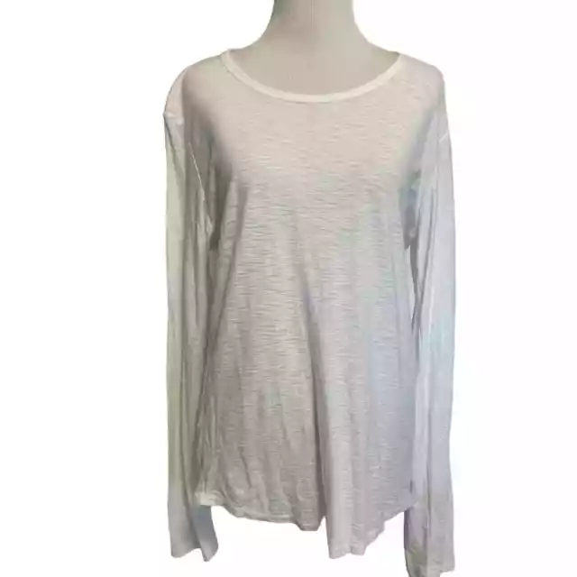 Standard James Perse Long Sleeve Tee Size 3 (Women's Large) White Sheer Slub Top