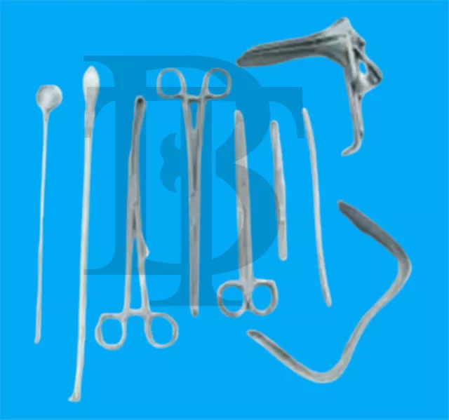 Gynecology Surgical Instruments Kit Forceps , Speculum, curettes VULSELLUM