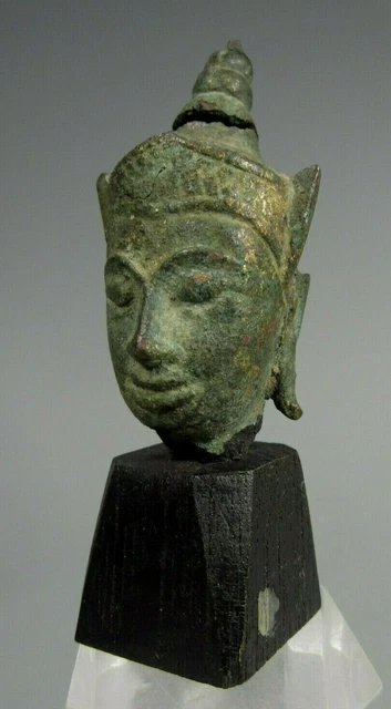 Thai Thailand Ayutthaya bronze Buddha Gilt Bronze Buddha Head ca. 18th century 2