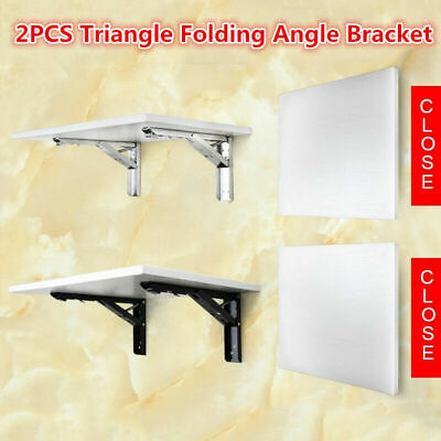 1 Pair Triangle Folding Angle Bracket Heavy Duty Wall Mounted Shelf Supporter