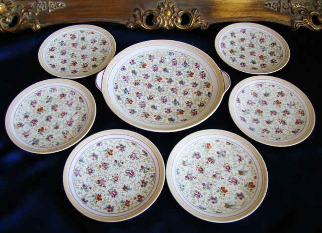 SERVICE À CRÈME Plateau et 6 Pots En Porcelaine Limoges