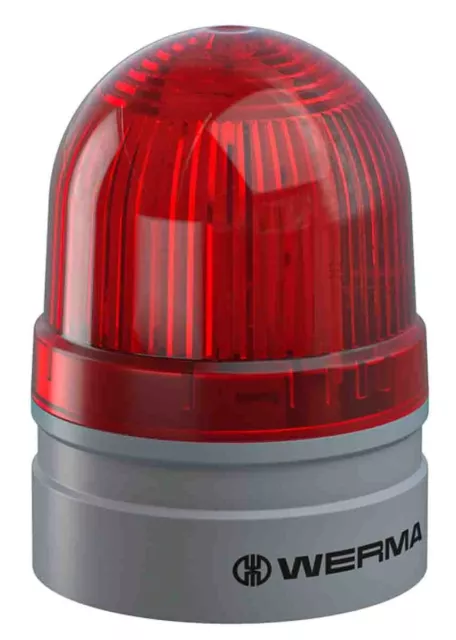 1 pcs - Werma EvoSIGNAL Mini Series Red EVS, Flashing Beacon, 24 V, Base Mount,