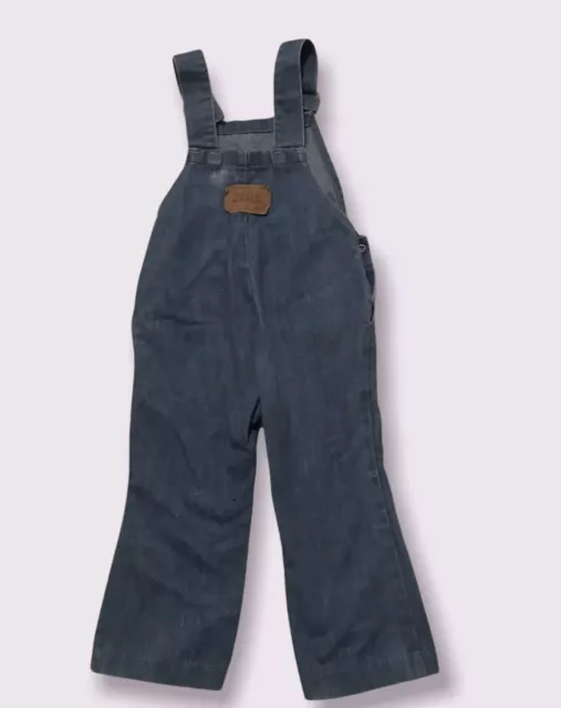 Vintage 70s Kids Orange Tab Levis Overalls 5 Juv Talon Zip USA Flare Denim Youth