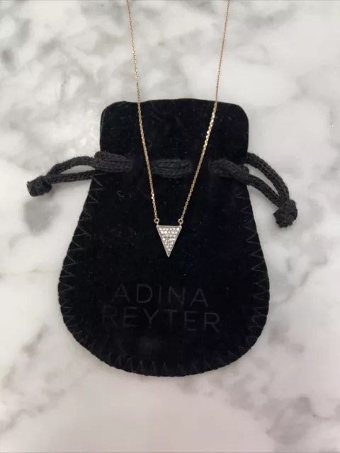 Adina Reyter 14K Gold Diamond Pavé Triangle Necklace