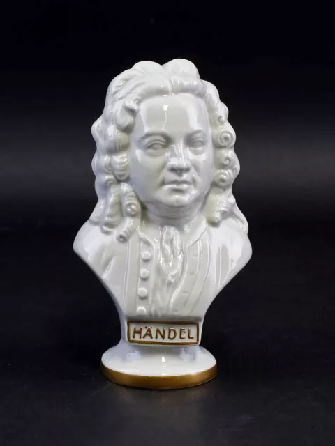 9942513-ds Porcelana Busto Compositor Händel Blanco/Oro wagner&apel H15cm