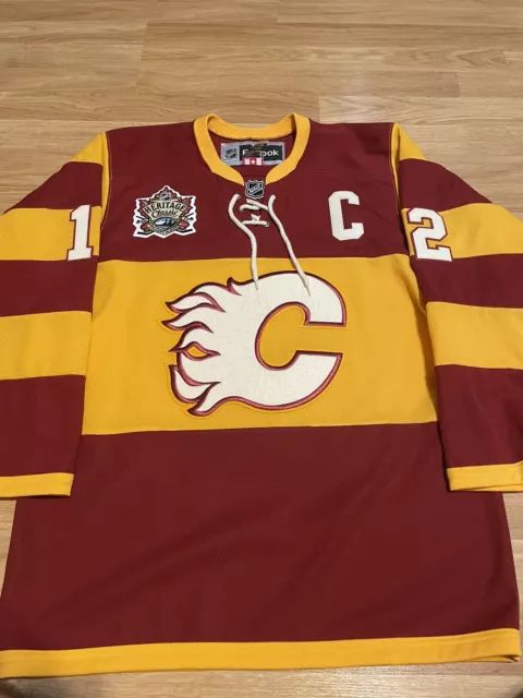 Andrew Mangiapane Calgary Flames Game-Used 2019 NHL Heritage Classic Jersey  - Worn During First Period - NHL Auctions