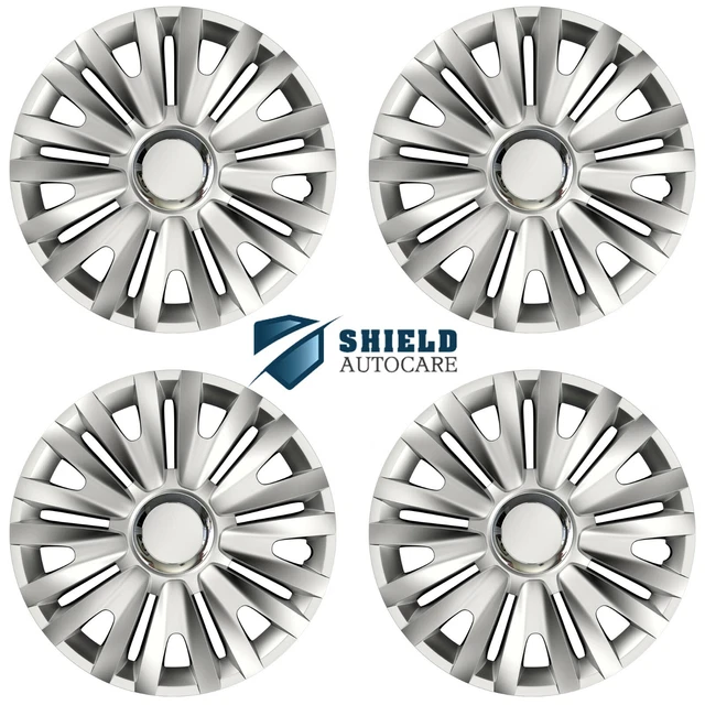 Wheel Trims 15" Hub Caps Royal RC Plastic Covers Set of 4 Silver Fit R15