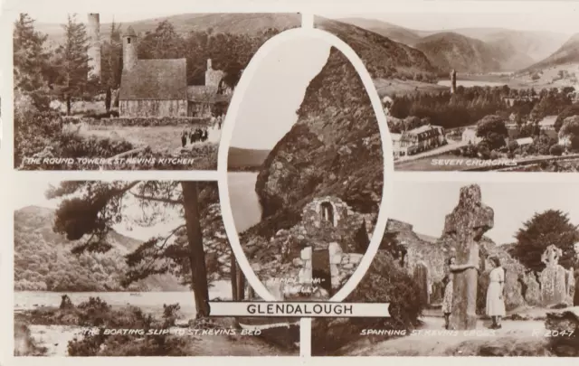 a irish wicklow county eire old antique postcard ireland glendalough