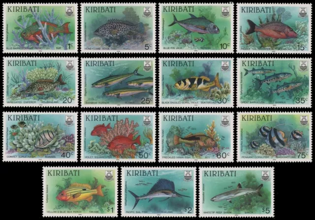 Kiribati 1990 - Mi-Nr. 544-558 ** - MNH - Fische / Fish