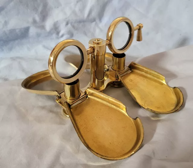 Gold Folding Antique Old Binoculars Vintage Opera Glasses Retro Unusual Case UK 3