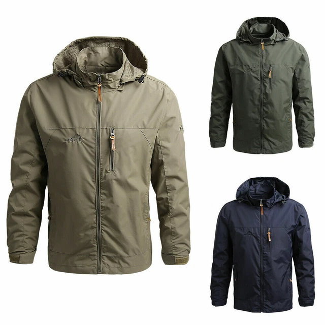 Giacca Uomo Softshell Giubbotto Cappuccio Impermeabile Leggero Antivento M-5Xl