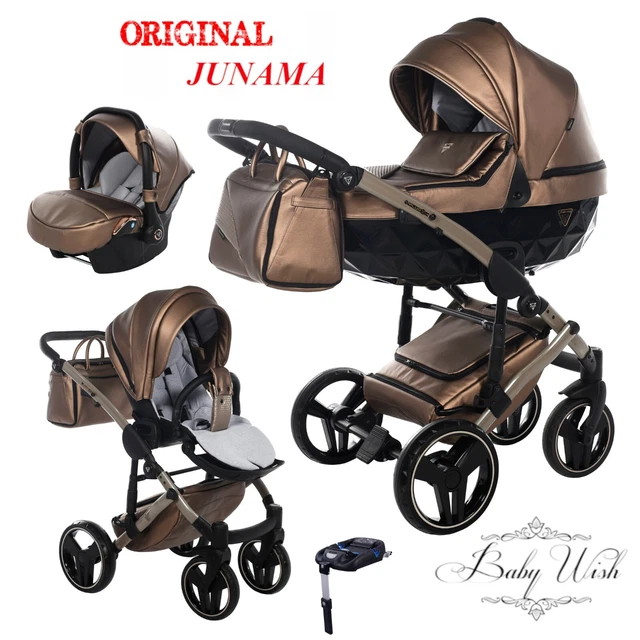 JUNAMA FLUO LINE V2 PRAM STROLLER 2in1 3in1 ISOFIX CARRYCOT+ PUSHCHAIR+ CAR SEAT