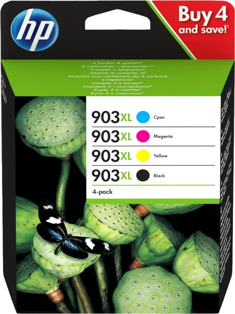 HP 903XL ORIGINALI pack 4 colori nero cia mag gia OfficeJet 6900, 6950 Pro 6868