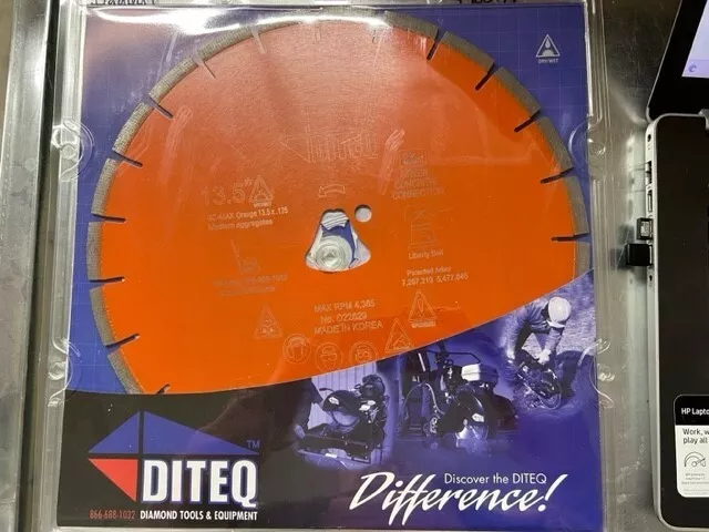 Diteq D22629 13.5"  Concrete Blade, New  13.5" X .125