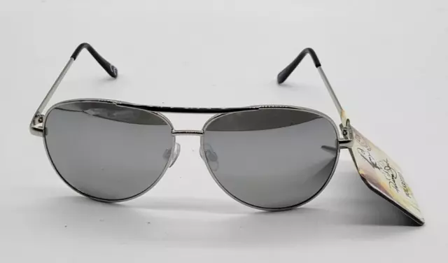 Panama Jack Polarized Silver Aviator Style Metal Frames 100% Uva & Uvb