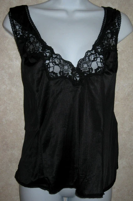 Bestform black with black lace trim camisole size 12