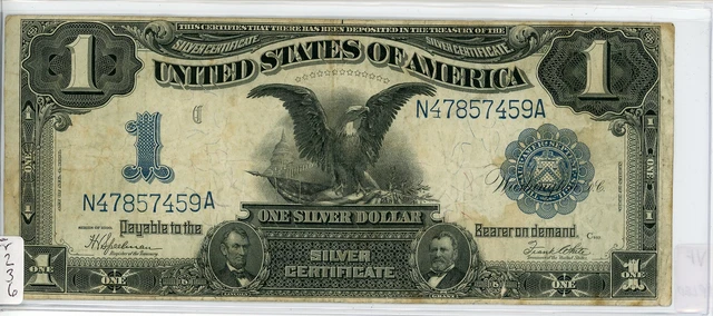 1899 $1 Black Eagle Silver Certificate Fr-236 in VF Condition N47857459A