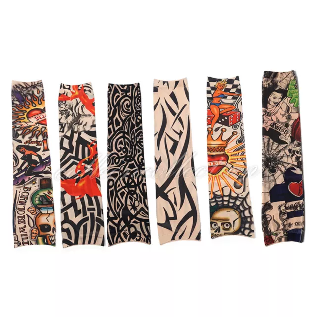 Nylon Sleeve 6pcs Men Women  Temporary Tattoo Sleeve Arm Stockings Tatoo Cool AU 3