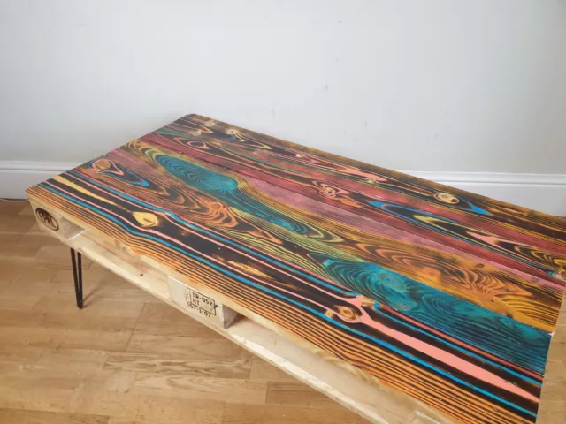 Painted reclaimed wood upcycled painted pallet Coffee Table 2