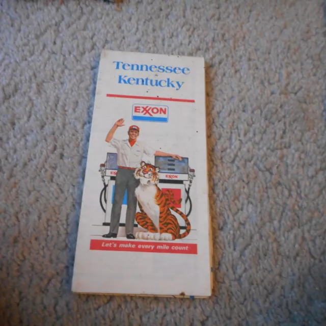 1977 Exxon Tennessee/Kentucky Vintage Road Map