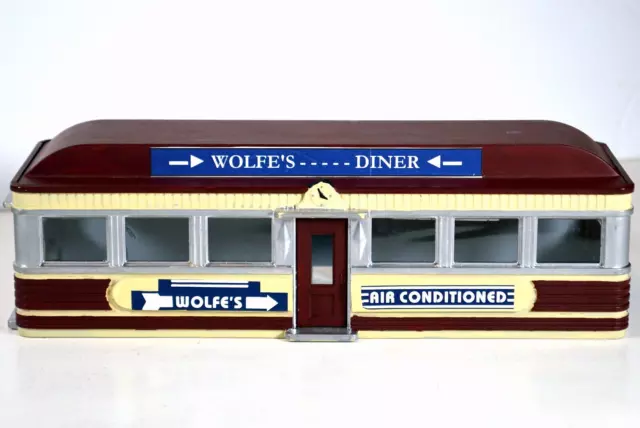 Vintage Plasticville O Scale Wolfe's Diner Building from Kit in Yellow, Burgundy