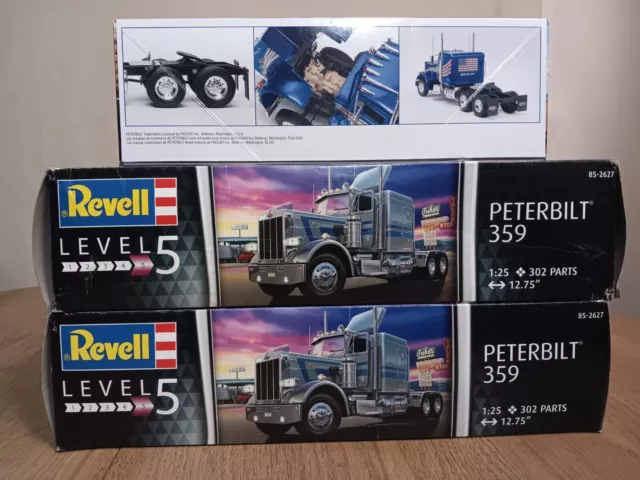 Lot of 3 Revell Peterbilt 359 Plastic Model Kits New Open Box, Sealed Parts Bags 2