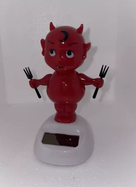 Solar Powered DANCING DEVIL Pitchforks BOBBLEHEAD TOY NEW valentines 2