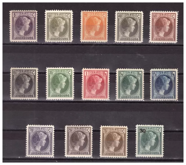 LUXEMBOURG: 1926-1939 "Grand Duchess Charlotte facing Right" MNH  Part of Set