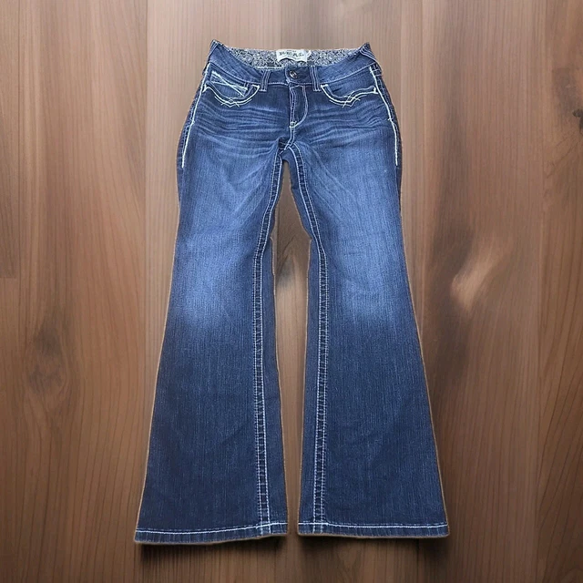 JEANS ARIAT REAL Denim tiro medio bota mujer talla 28s Western