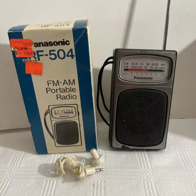 Vintage Panasonic FM-AM Portable Radio in Box RF- 504 Taiwan NOS