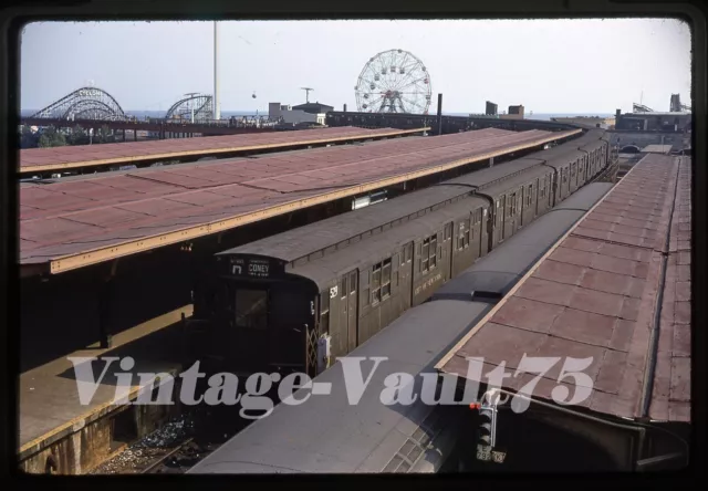 Orig Slide Ny Nyc Transit Bmt Ind R-4 529 Subway Nycta Brooklyn Kodachrome 1968