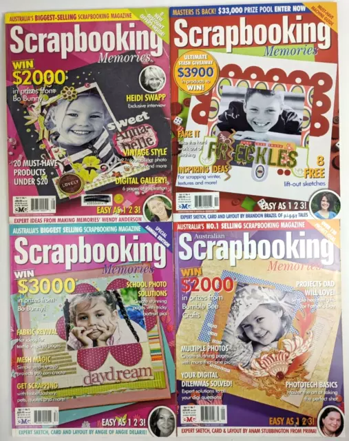 SCRAPBOOKING MEMORIES Magazine - Bundle of 4 - Volume 11 - No 1 4 5 7