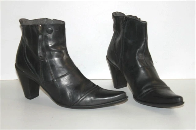SPIRAL Bottines Boots Pointues Cuir Doublées Cuir T 40 TBE