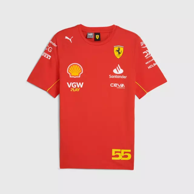 T-shirt 2024 Ferrari Racing F1 Formula One SAINZ "55" | S M L XL XXL XXXL**