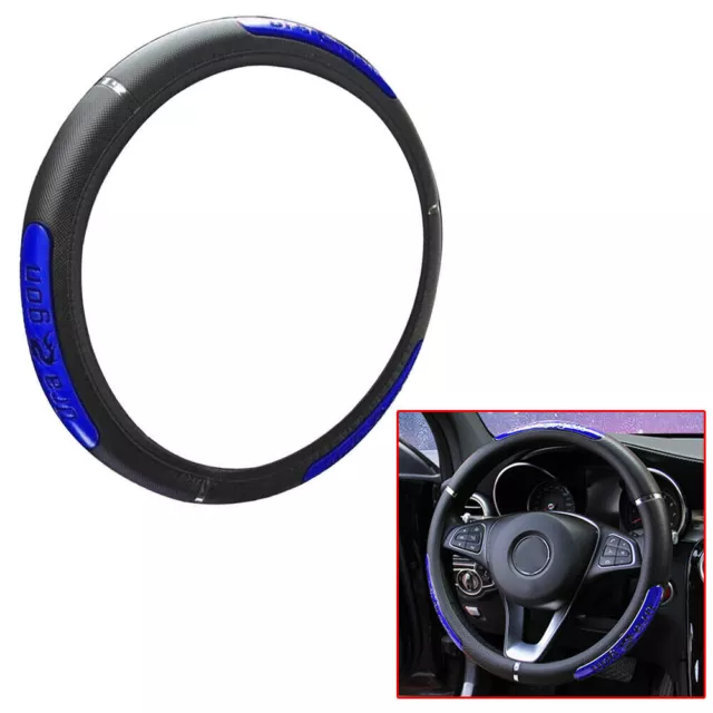 Car Steering Wheel Cover Leather Universal Auto Accessories Blue Black Anti-slip