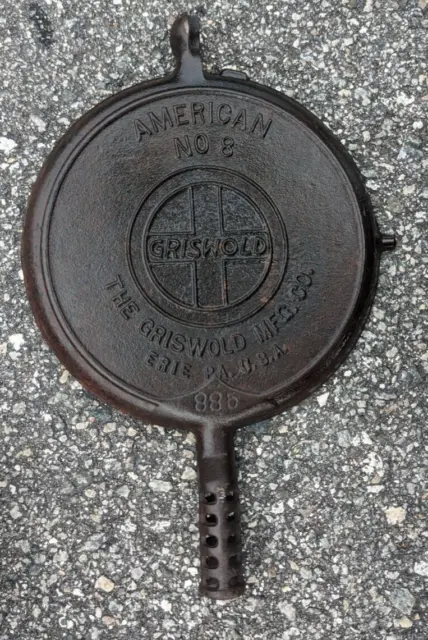 Griswold American No. 8 Erie PA Cast Iron Waffle Maker 885 Part Only