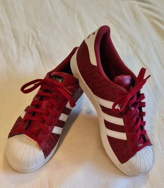 Adidas Superstar cuir tissé rouge