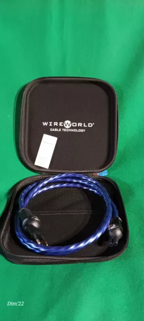 WIREWORLD  Mini Aurora  (Map ) Silver- Clad  OFC  Power Cable 1.5  Meter (E.U)