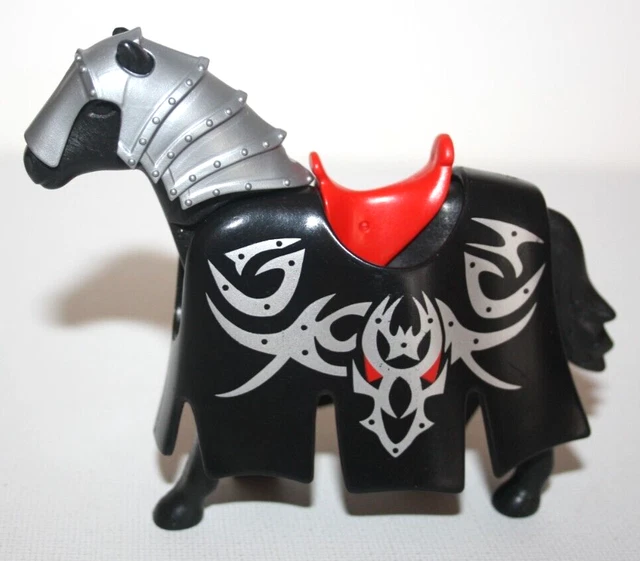 PLAYMOBIL (L5218) MOYEN-AGE - Cheval Noir Nouvelle Génération