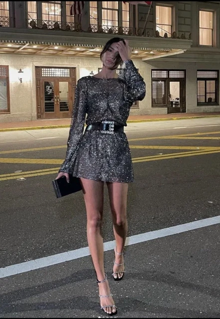 zara black mini dress with rhinestones Black Long Sleeve Button Through Knitted Mini Dress