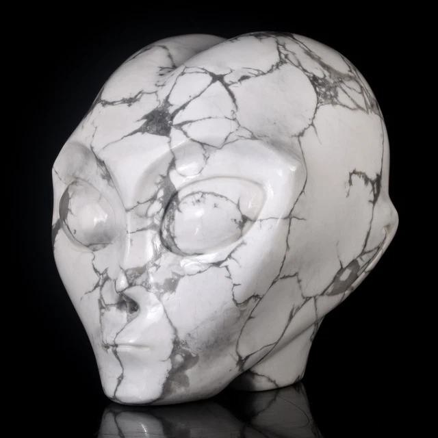 Criatura mística Howlite Blanco Natural Tallado Alienígena/Ser Estelar Ser #36B17