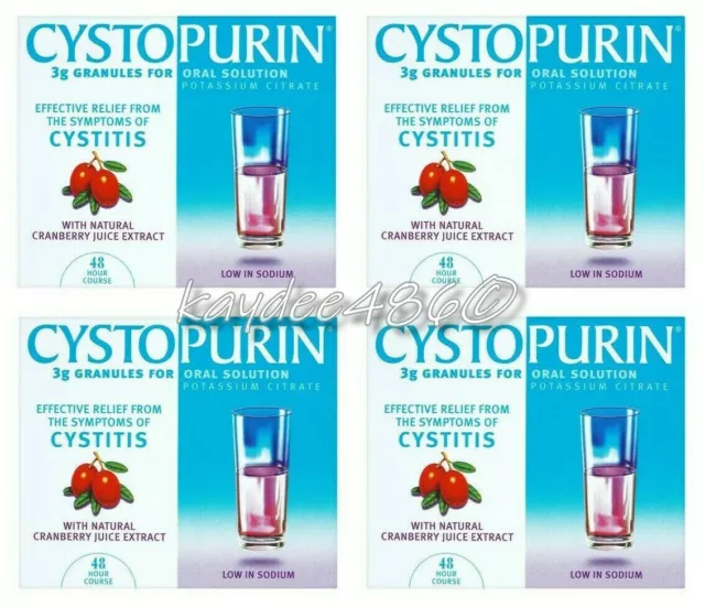 4 Packungen mit 6 Cystopurin Granulat Cranberry 3g Zystitis Relief (24 Beutel) 2026