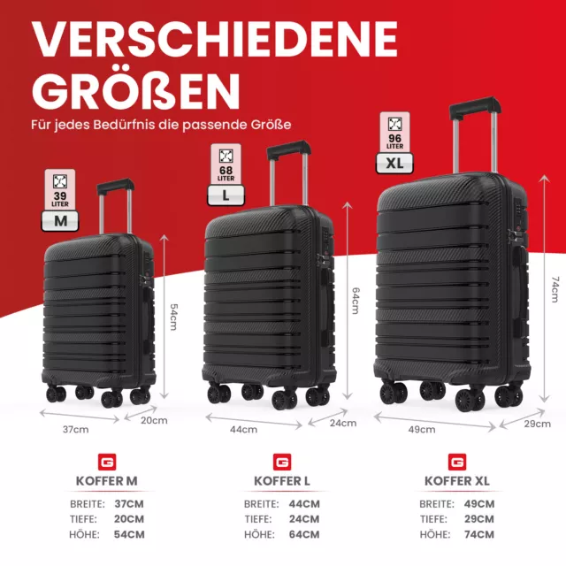 Hartschalenkoffer & Trolley Koffer Reisekoffer Travel Rollkoffer Handgepäck Set 2