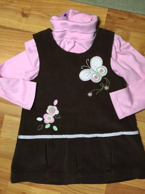 Samantha Says Girls Sz. 3T Brown Corduroy Dress Garaninals Pink Top