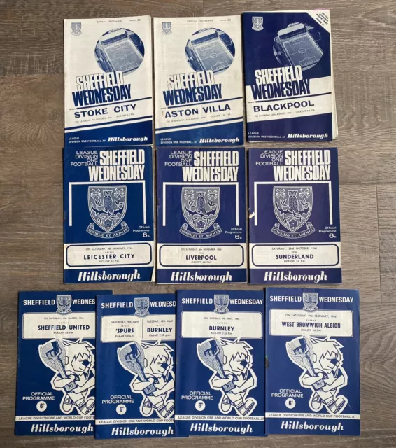 LARGE COLLECTION OF EARLY 1960s SHEFFIELD WEDNESDAY HOME PROGRAMMES FA CUP