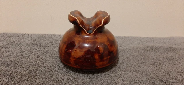 Vintage/Antique Ceramic Brown Electric Pole Insulator 5" Base