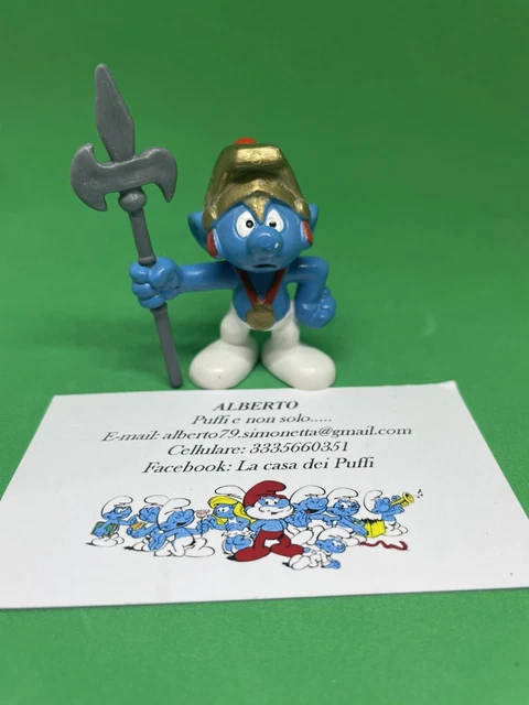 Puffi Smurfs Smurf Puffo Guardia Guard 20109 Lancia Grigio Scuro
