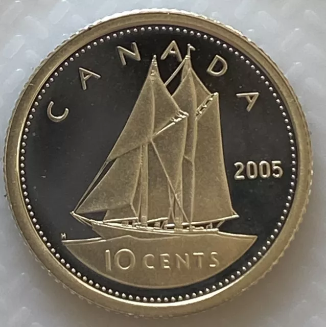 2005 Canada 10 Cents Proof Silver Heavy Cameo Dime Coin