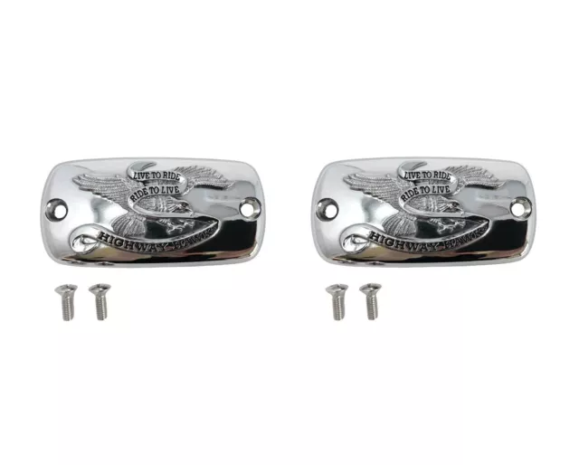 HONDA GL1800 GOLD WING Chrome Master Cylinder/Reservoir Top Covers (Pair) 100154
